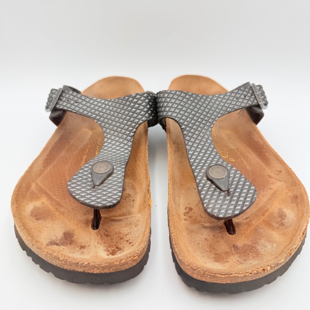 Papillio by Birkenstock Gizeh Charcoal Diamond Texture Sandals Womens 40 L9 M7